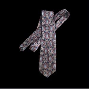 Henry Grethel Vintage Italian Silk Tie Wide 4” Made USA Medallion